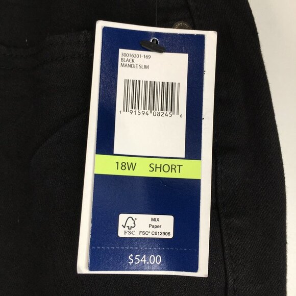 Bandolino Mandie Slim Slashed Knee Black Jeans Size 18S. NWT - Picture 6 of 15